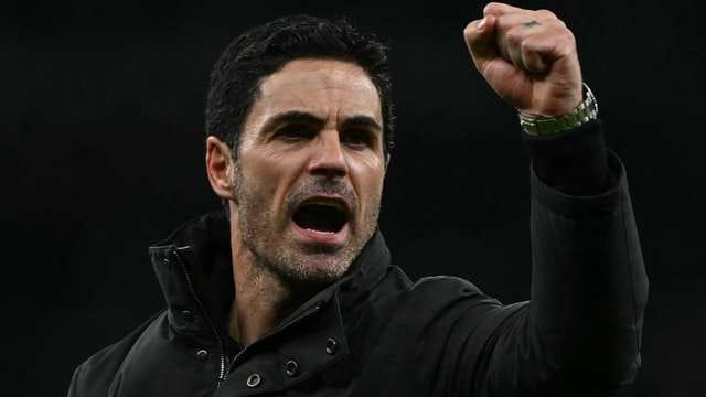 Mikel Arteta, Arsenal's current coach, in the 2025-26 season