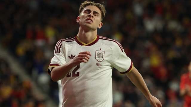 Spain national team in action during a friendly match