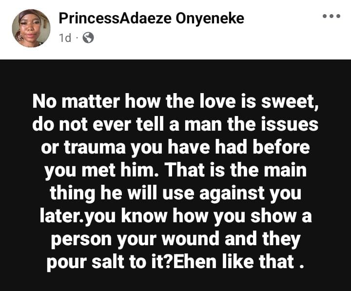 The suffering my mum went the in marriage crawled so that my own can fly  - Nigerian woman writes