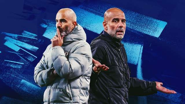Pep Guardiola holding the Champions League trophy with Manchester City in 2023