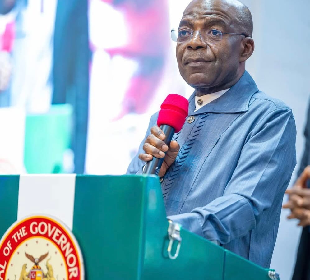 Abia State Governor Alex Otti during a meeting at Government House, Umuahia.