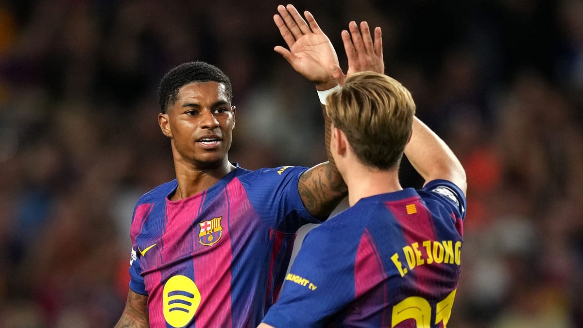 Marcus Rashford 'has earned the right to stay' at Barcelona as Frenkie de Jong praises 'real threat' amid uncertainty over Man Utd loanee's future
