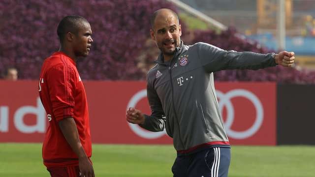 Douglas Costa during a training session with Bayern Munich.
