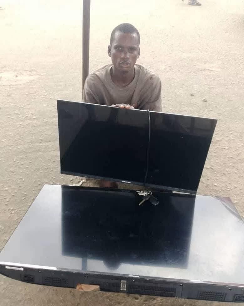 Recovered TVs from the robbery incident at the church