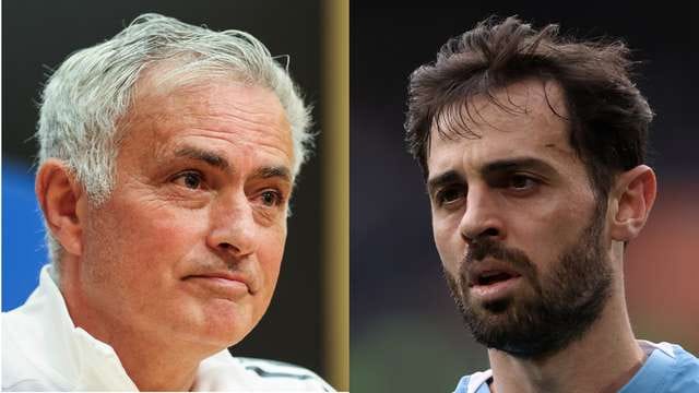 Jose Mourinho and Bernardo Silva in another graphic illustration