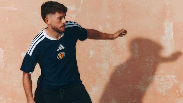 Close-up of the Scotland 2026 World Cup Home Kit