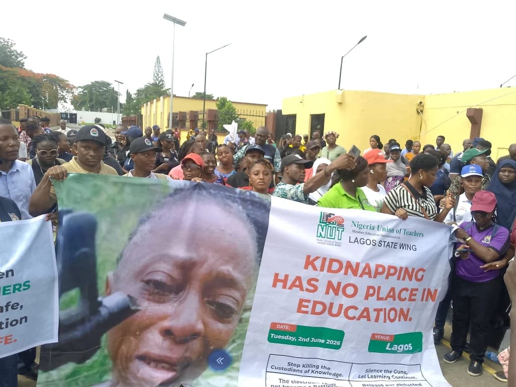 Lagos teachers protesting student abduction in Oyo State