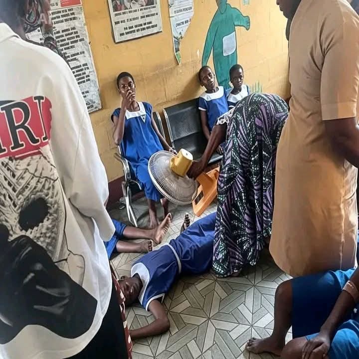 Emergency response and concerned individuals gathered at one of the affected schools in Ogun State.