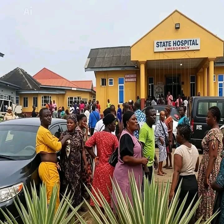 Medical personnel attending to students affected by the suspected chemical fumes in Ogun.