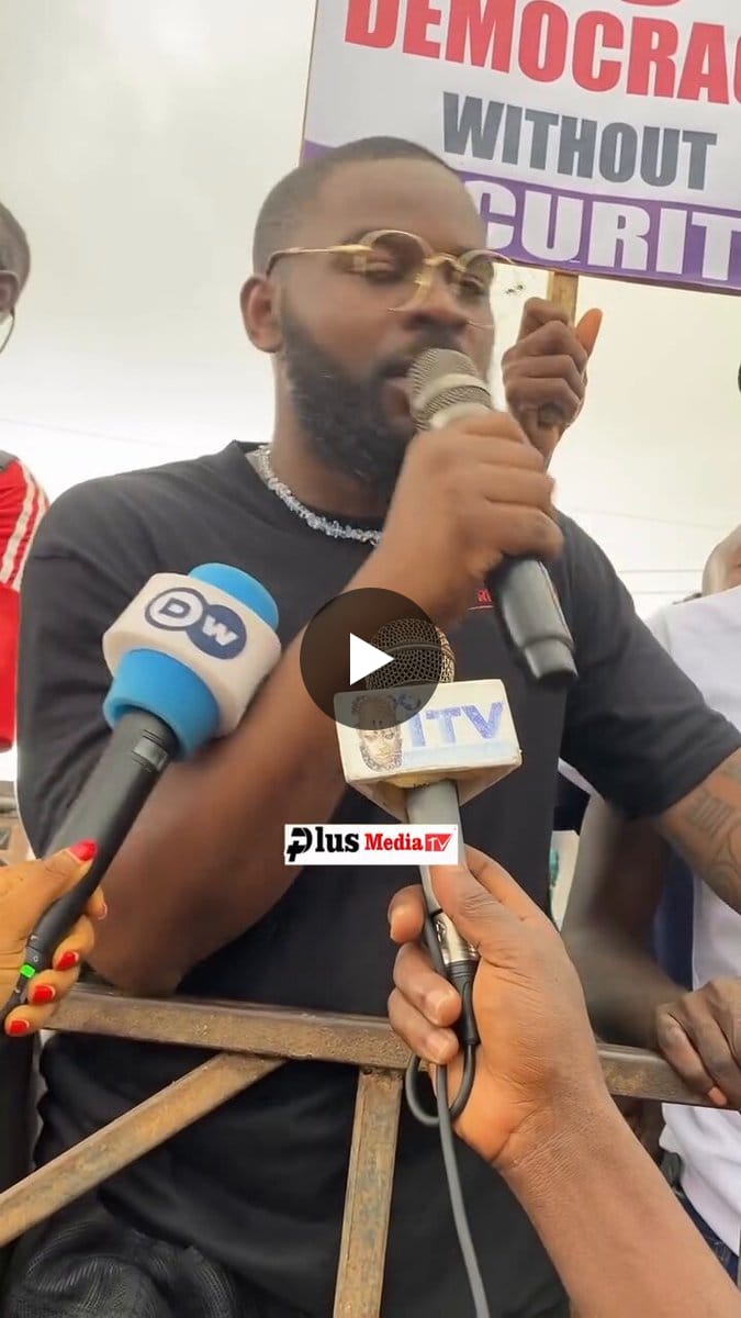 (VIDEO) Falz Leads Lagos Protest Against Insecurity