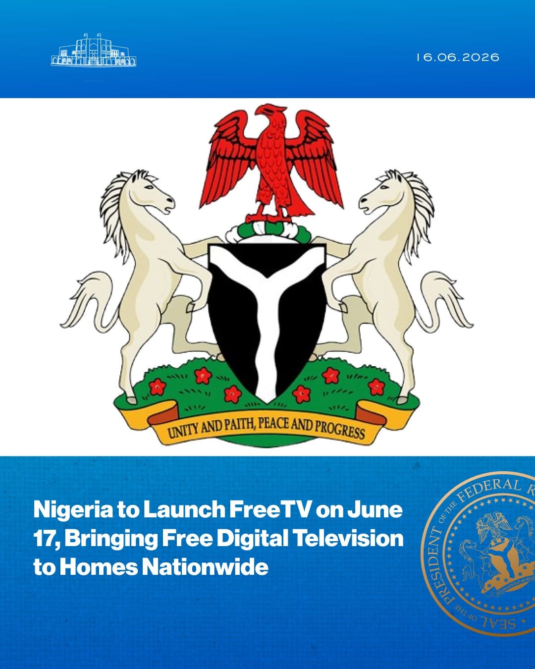 Nigeria to Launch FreeTV on June 17, Bringing Free Digital Television to Homes Nationwide.