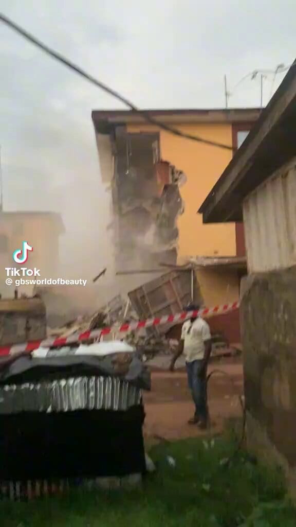 Demolition of old Jakande buildings is currently ongoing at Abesan Estate, Lagos 