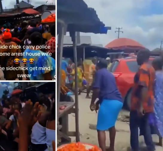 Warri Market Women Resist Arrest Attempt by Police, Alleged 'Side Chic'