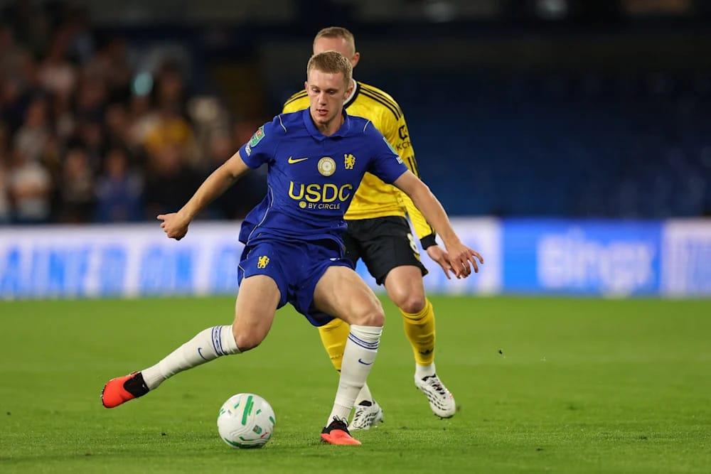 Chelsea midfielder Reggie Watson during a match.