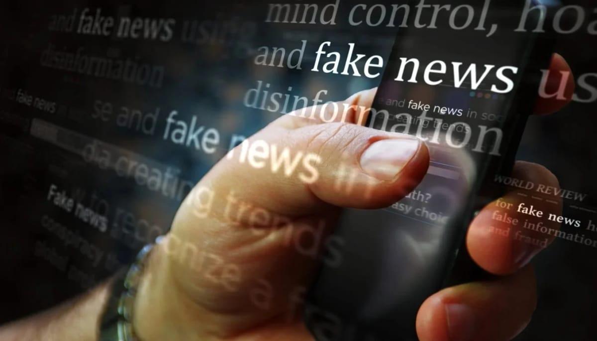Conceptual image depicting the spread of fake news online, relevant to South Korea's updated law on digital falsehoods.