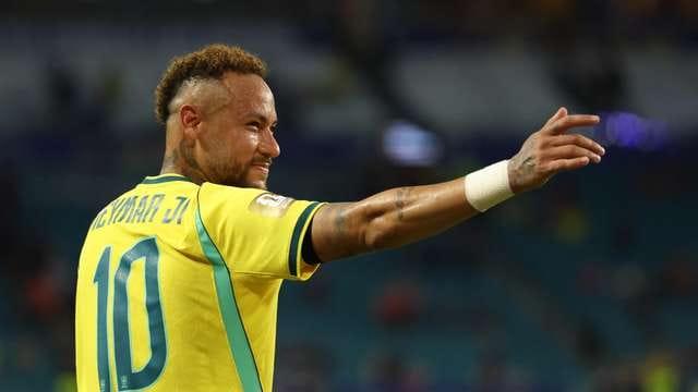 A close-up of Neymar Jr. during his return to international football.