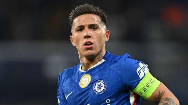 A close-up of Chelsea's Enzo Fernandez.