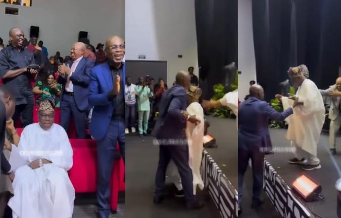 Obasanjo, 89, Stuns Crowd with Daring Podium Leap at Book Launch