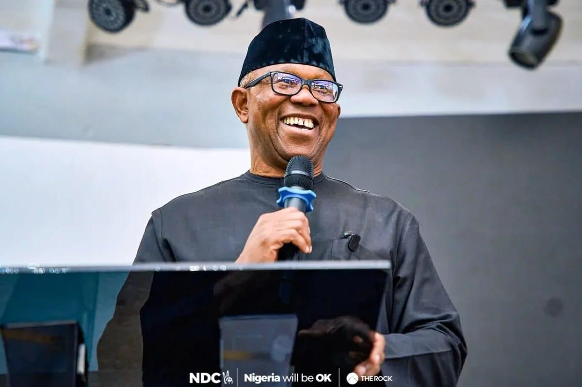 Presidential candidate Peter Obi speaking at the 22nd All Nigeria Editors Conference in Enugu.