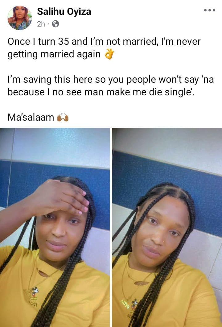 Salihu Oyiza, whose recent social media post has sparked conversation about personal marriage deadlines.