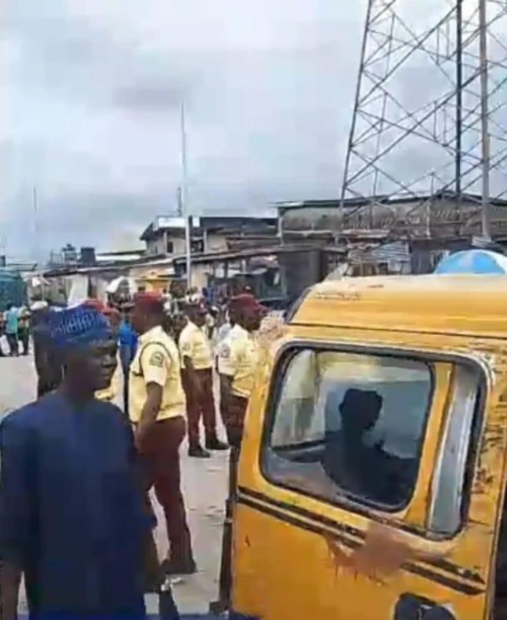 Lagos State Traffic Management Authority (LASTMA) personnel on duty during a recent enforcement exercise.