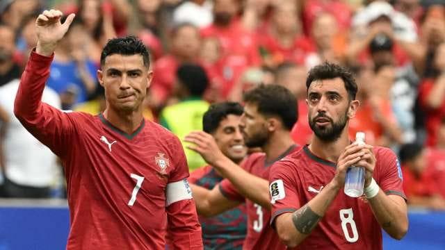 Cristiano Ronaldo during an international match for Portugal.