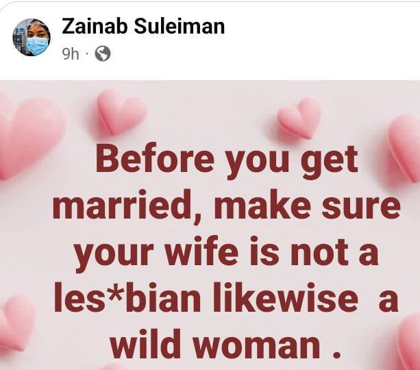 Dr. Zainab Usman Urges Men to Vet Spouses for 'Wild' or Lesbian Traits