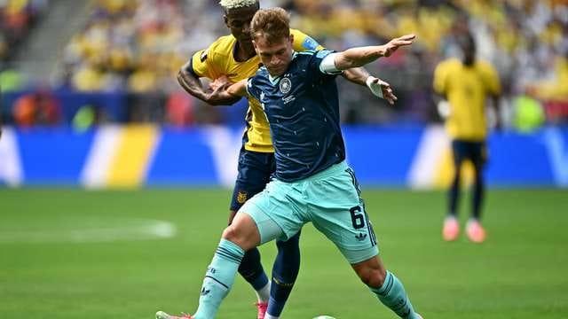 Joshua Kimmich of Germany during a moment of play in the match.