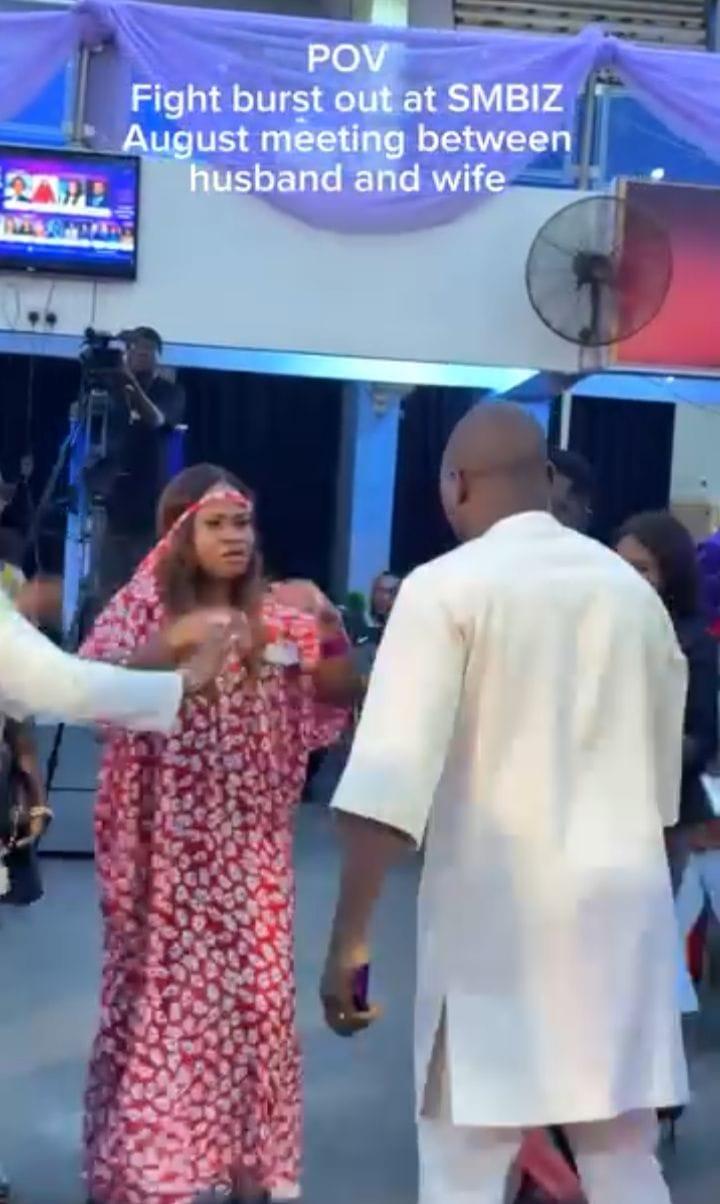Commotion at Enugu August Meeting as Man Attempts to Force Wife Out