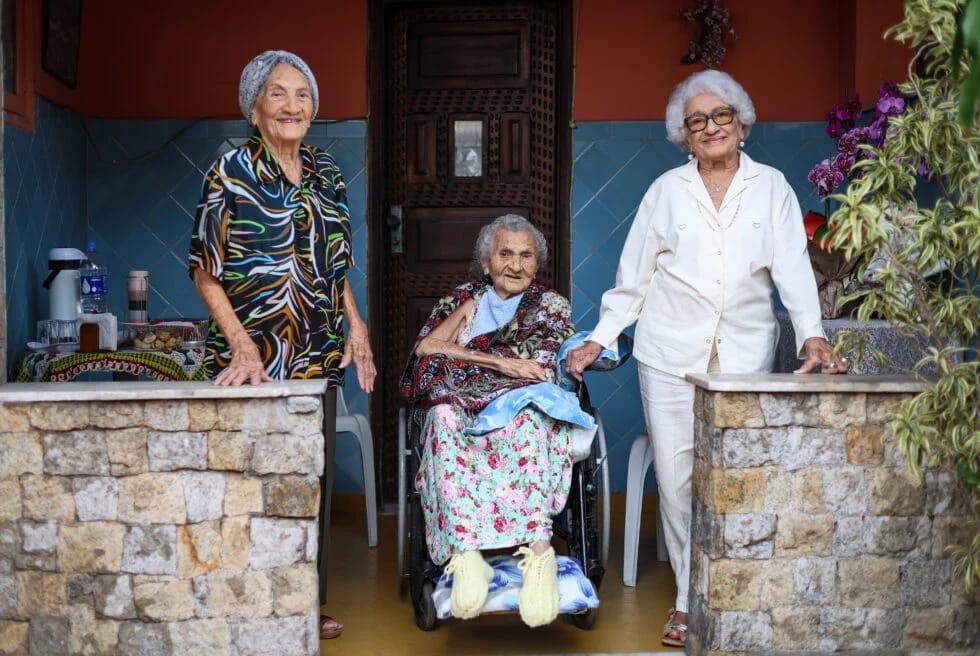 Levita, Zoraide, and Zulina, the world's oldest living siblings, whose longevity is being studied.