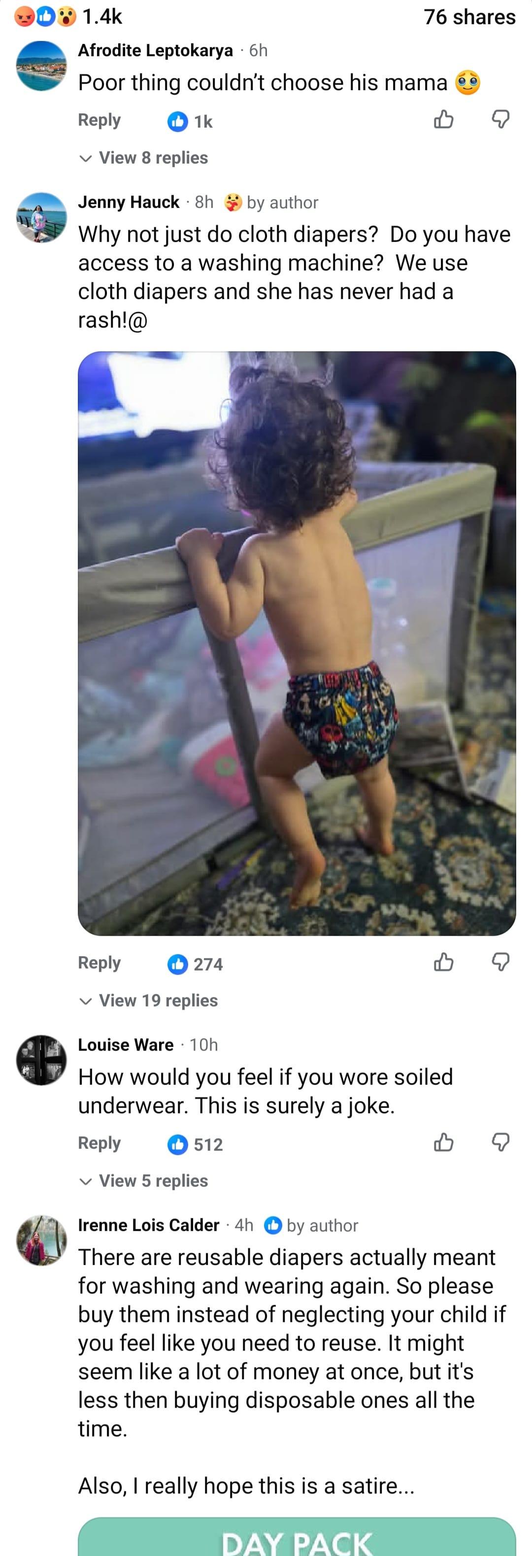 Mum sparks outrage with post about method she uses to save money on diapers