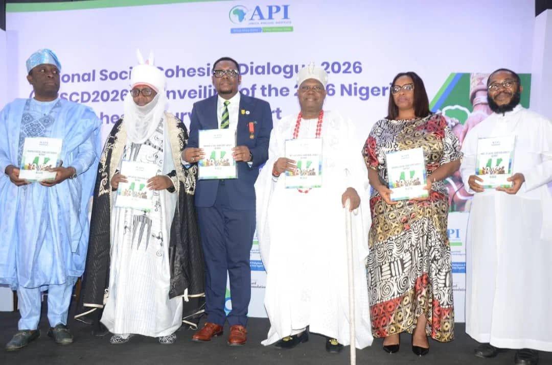 Professor Bell Ihua, Executive Director of the Africa Polling Institute, addressing participants at the 2026 National Social Cohesion Dialogue in Abuja.