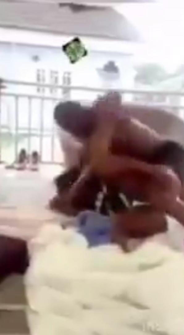 Nigerian man filmed brut@lly assa@lting his woman (watch)