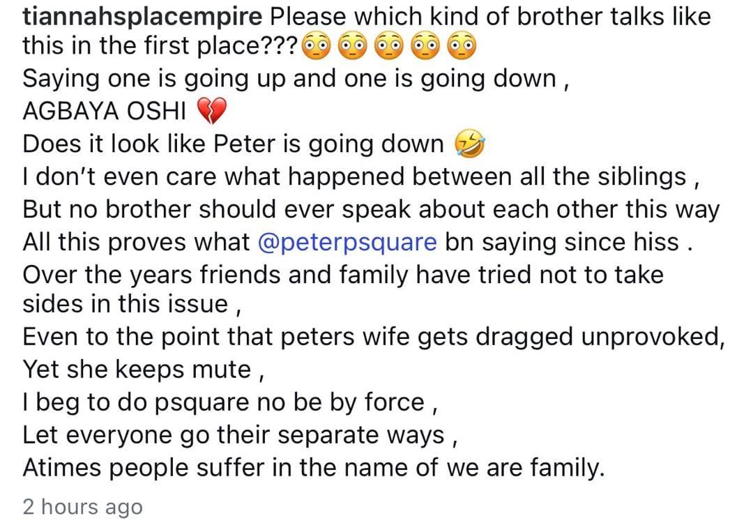 Renowned designer Toyin Lawani speaks out on the Psquare family drama.