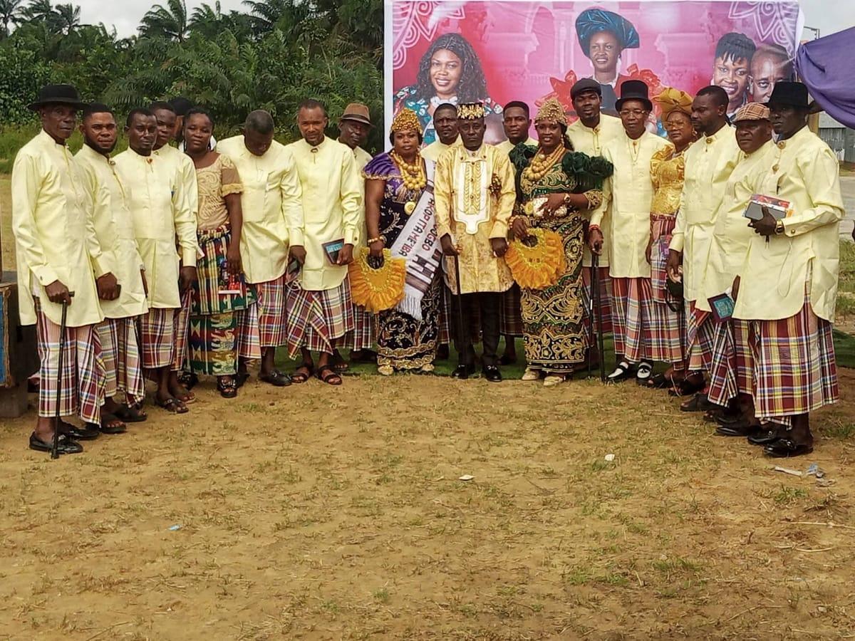A joyous moment during the double traditional marriage ceremony in Rivers State.