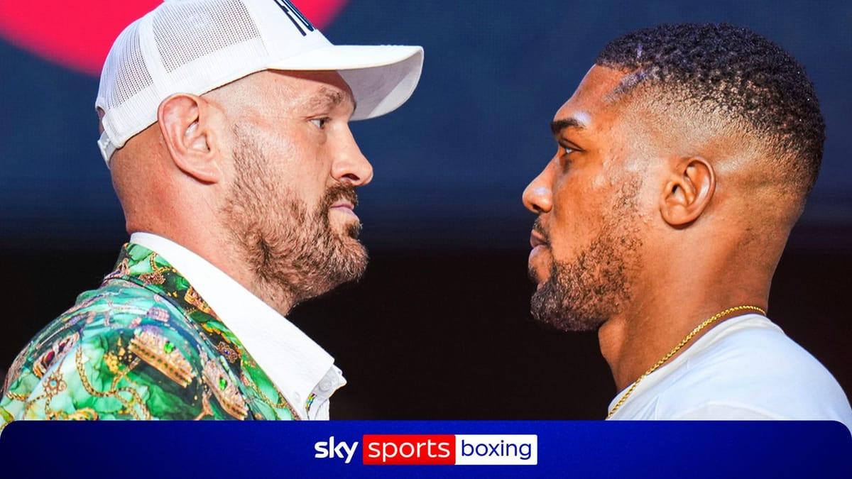 Tyson Fury and Anthony Joshua in a promotional face-off.
