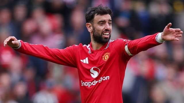 Portuguese playmaker Bruno Fernandes on the ball for the Red Devils.