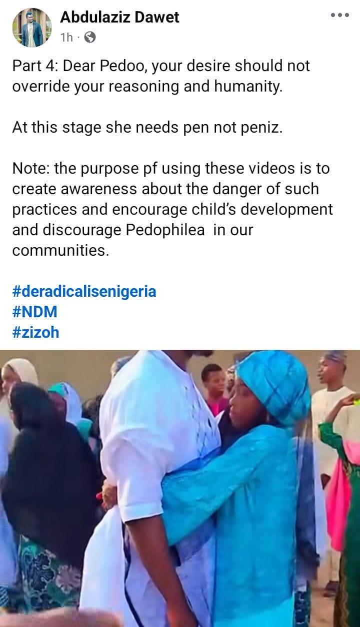 The video has sparked a heated conversation about child marriage and pedophilia in Nigeria