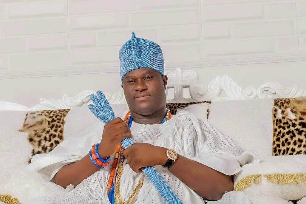 The Ooni of Ife, Oba Enitan Adeyeye Ogunwusi, in a traditional attire