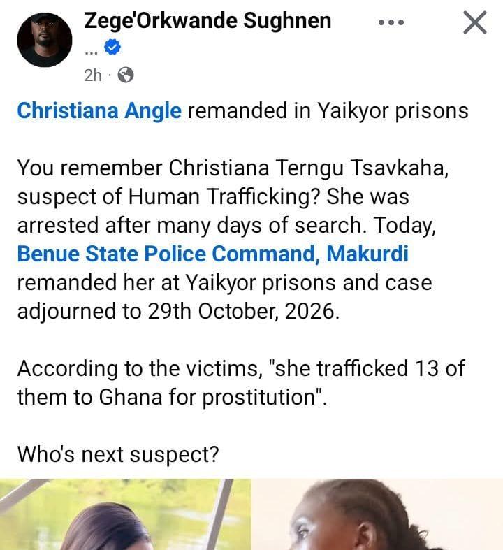 Benue State Police Command, where the suspect was remanded