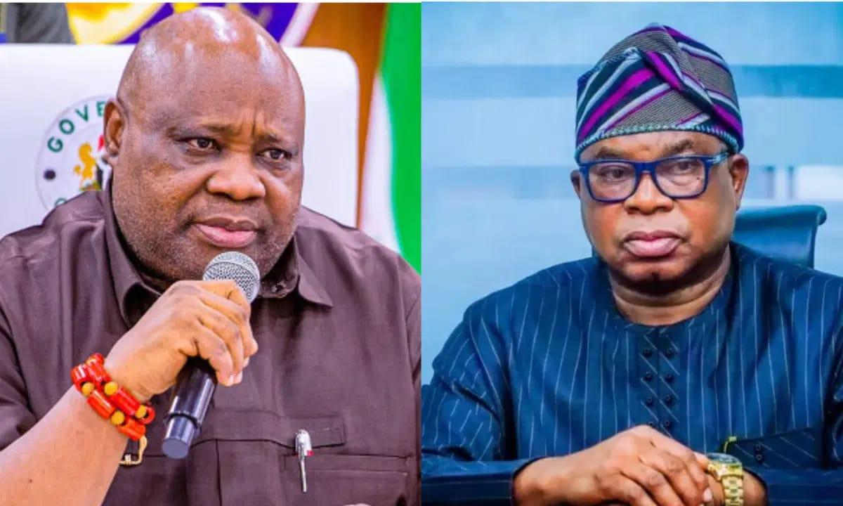 A composite image showing Governor Ademola Adeleke and Bola Oyebamiji during their election campaigns.