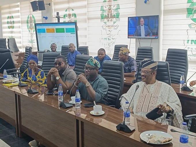 Personnel at work within the Osun State governorship election situation room.