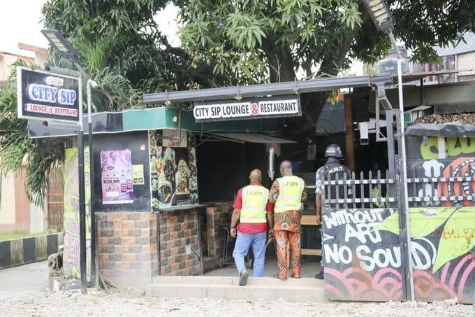 The New City Sip Lounge & Restaurant, sealed by Lagos authorities for environmental non-compliance.