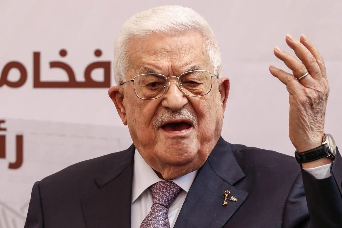 Palestinian President Mahmoud Abbas speaking during an event in the West Bank city of Ramallah.