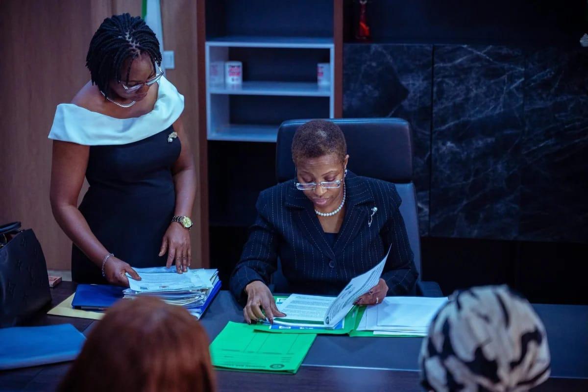 The Nigerian Bar Association President, Oyinkansola Badejo-Okusanya, on her first day in office.