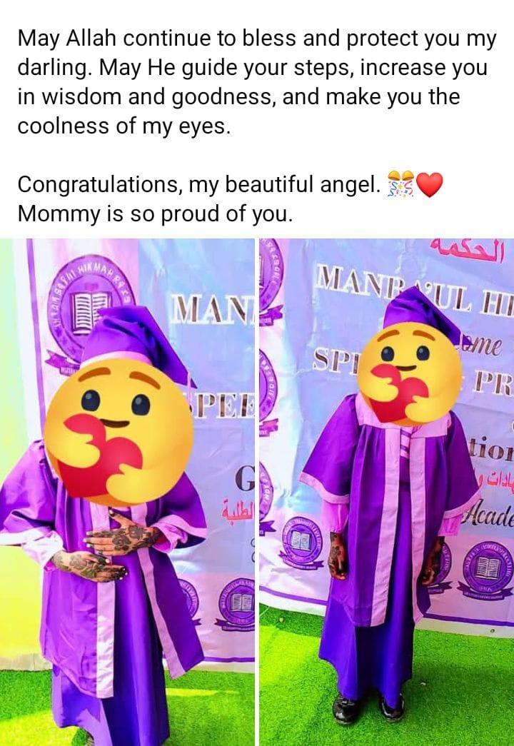 Borno woman celebrates as baby girl orphaned by insurgency graduates from nursery school 6 years after she adopted and breastfed her