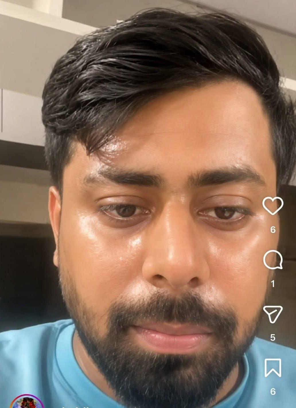 A still from the Instagram video posted by Rahul Khosla before his tragic death, where he made allegations against his wife and in-laws.