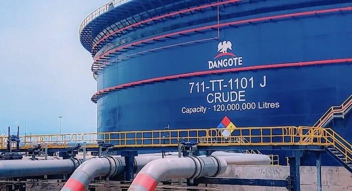 An extensive aerial view of the Dangote Refinery complex.