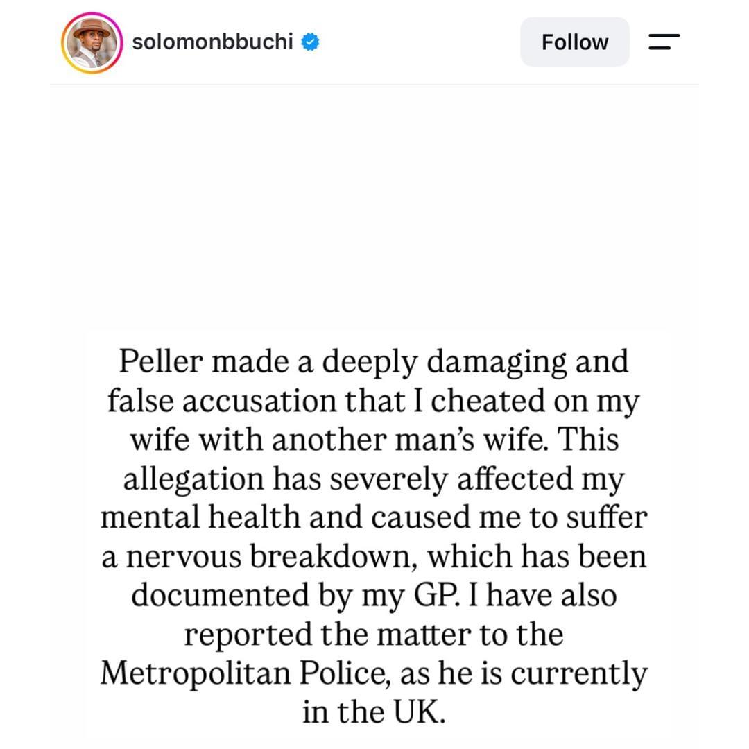 Solomon Buchi Reports Peller to UK Police; Streamer Rejects Defamation Accusations