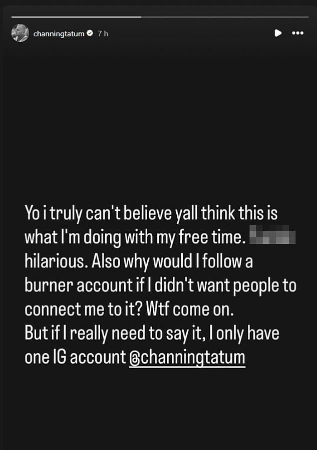 Channing Tatum, who recently addressed online speculation about his social media activity.